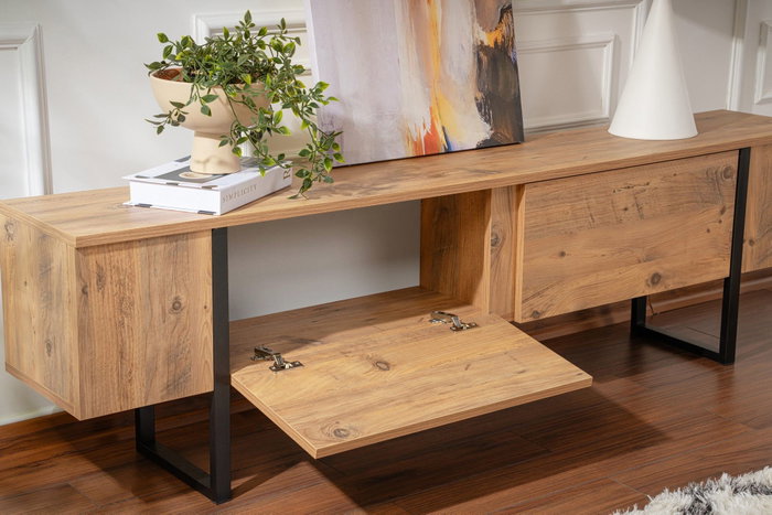 Nordure Mueble para TV Serenity - Pino Atlántico y Negro